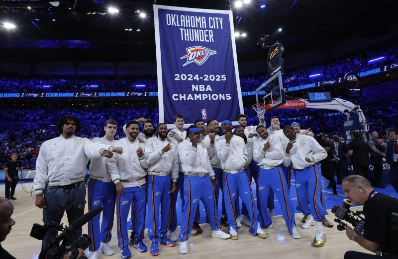 Thunder receive rings, raise championship banner: Check it out